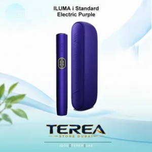 IQOS ILUMA i Standard device in vibrant Electric Purple with touch screen display and induction heating.