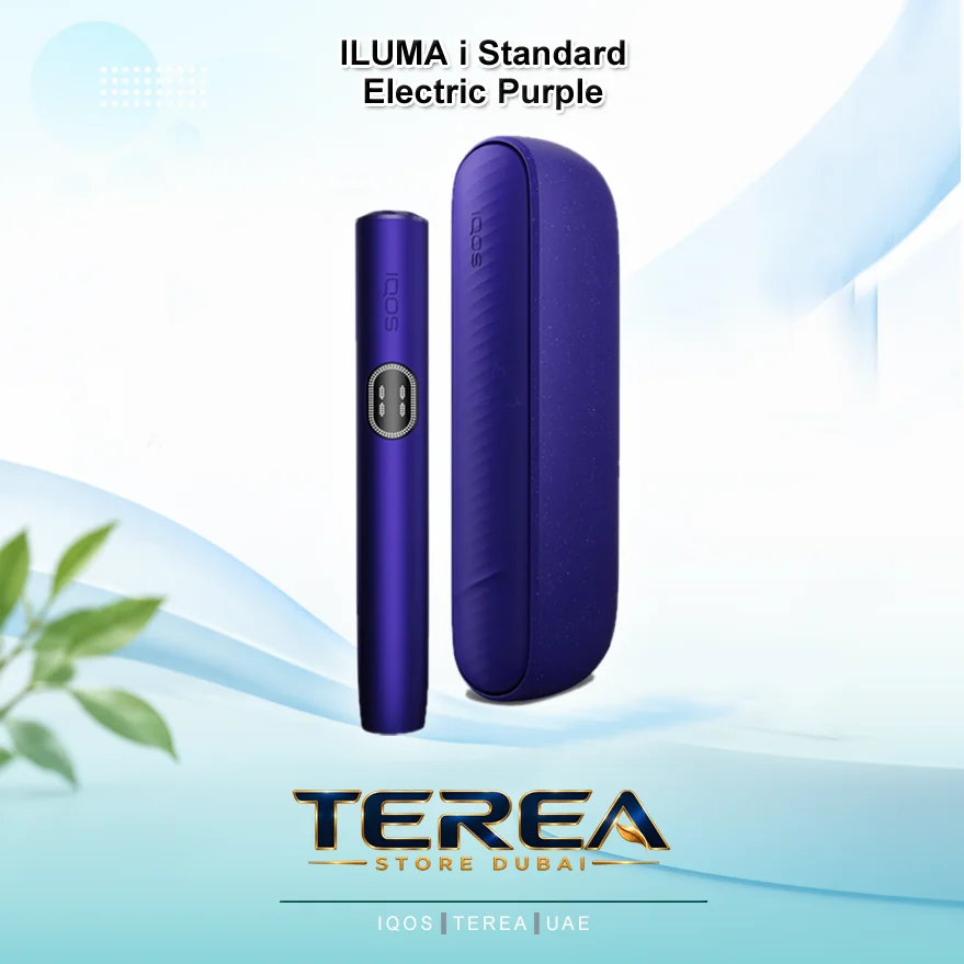 IQOS ILUMA i Standard Electric Purple Edition IQOS ILUMA i Standard device in vibrant Electric Purple with touch screen display and induction heating.