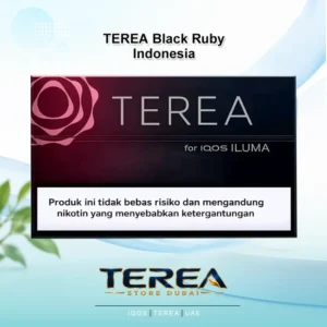 TEREA Black Ruby Indonesia pack featuring deep red berry aroma and bold tobacco essence for IQOS ILUMA