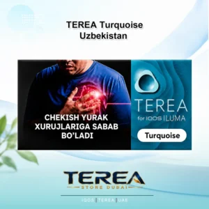 TEREA Turquoise Uzbekistan pack delivering subtle zesty mint notes and crisp cooling menthol for IQOS ILUMA