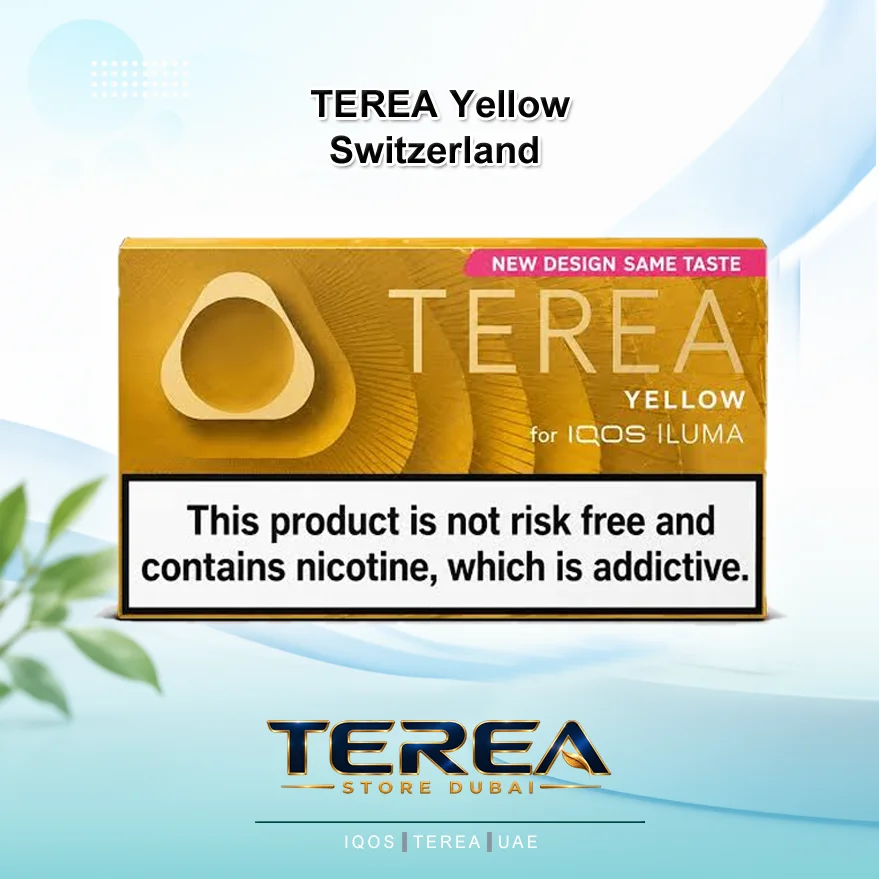 TEREA Yellow Switzerland TEREA Yellow Switzerland pack offering a mild aromatic tobacco base with delicate citrus undertones for IQOS ILUMA