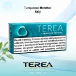 TEREA Turquoise Menthol Italy pack with refreshing mint zest and crisp cooling tobacco sensation for IQOS ILUMA